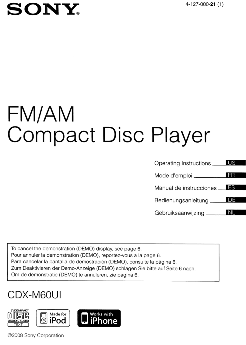 Sony CDXM60UI - Marine CD Receiver MP3/WMA/AAC... operating instructions