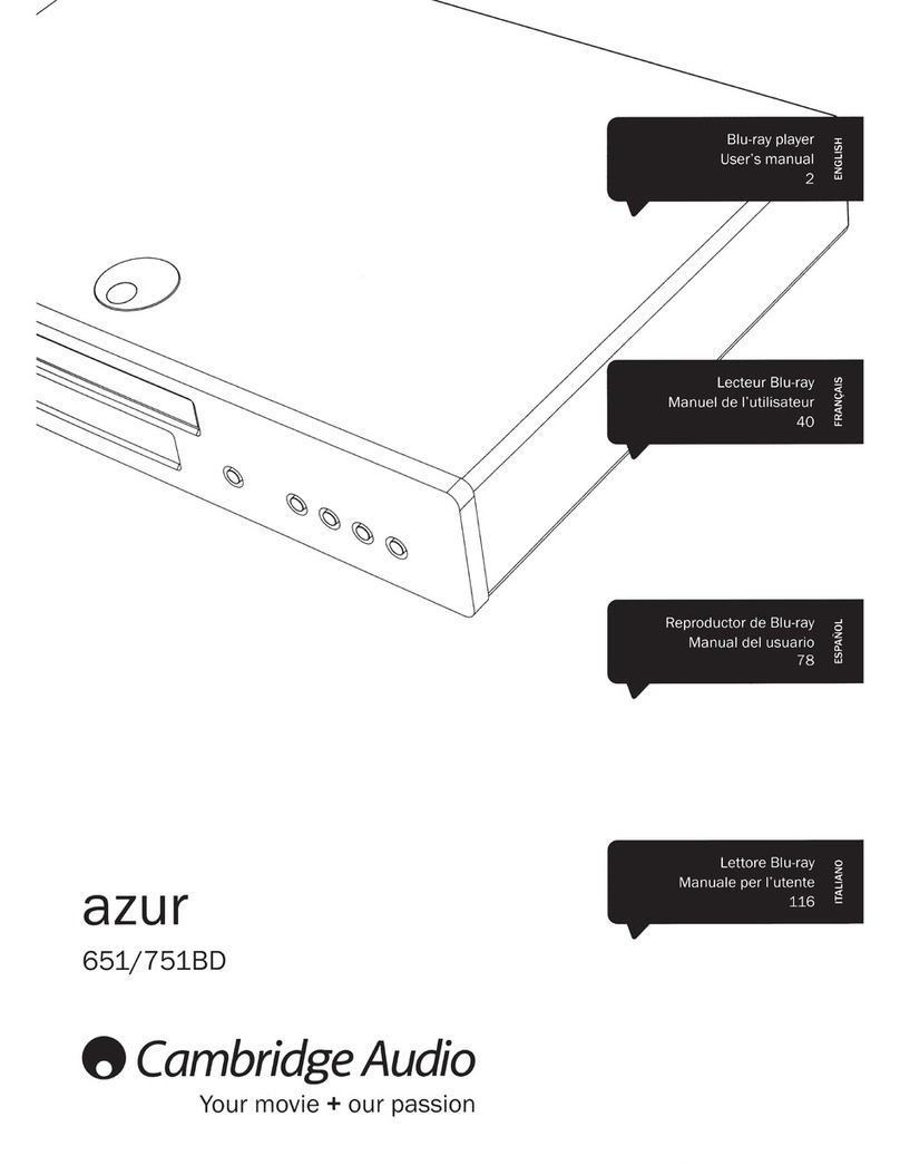 Cambridge Audio azur 651 User manual Cambridge Audio azur 651 User manual