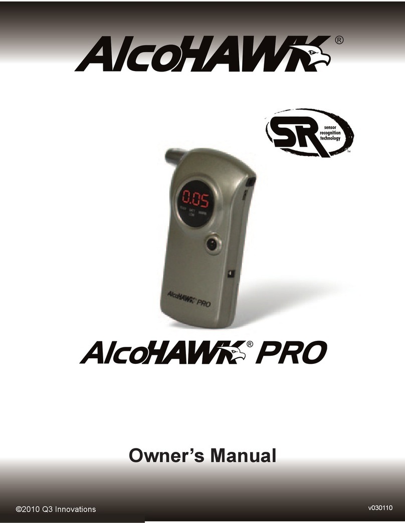 Q3 Innovations AlcoHAWK PRO User manual Q3 Innovations AlcoHAWK PRO User manual