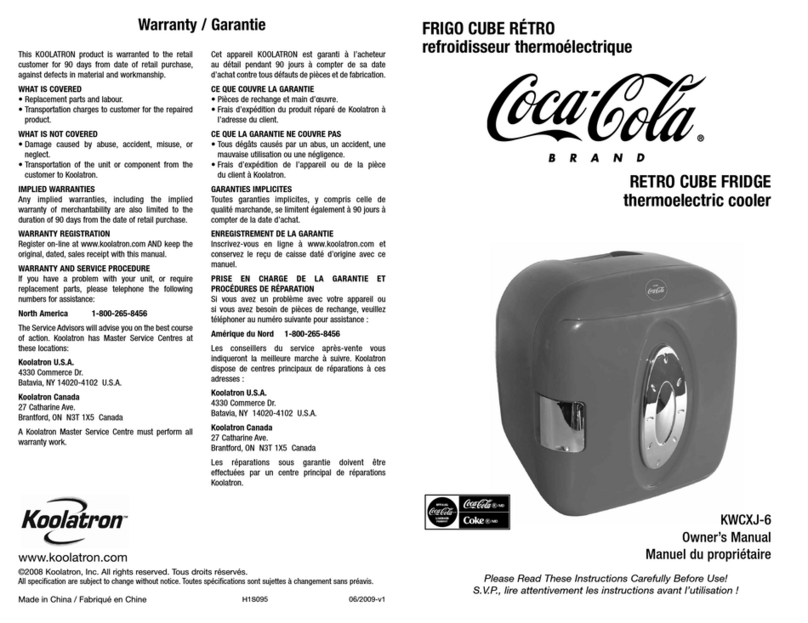 Coca-Cola KWCXJ-6 User manual