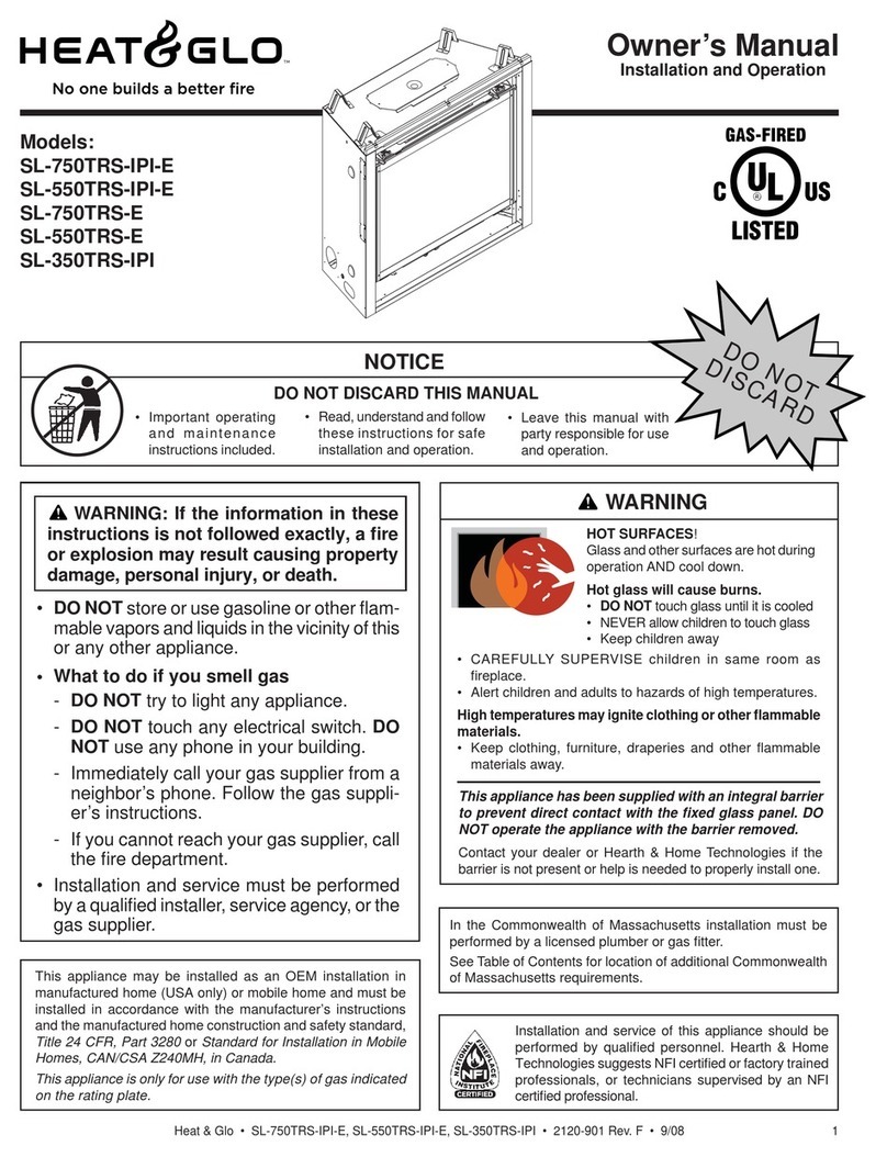 Heat & Glo SL-750TRS-IPI-E owner's manual Heat & Glo SL-750TRS-IPI-E owner's manual