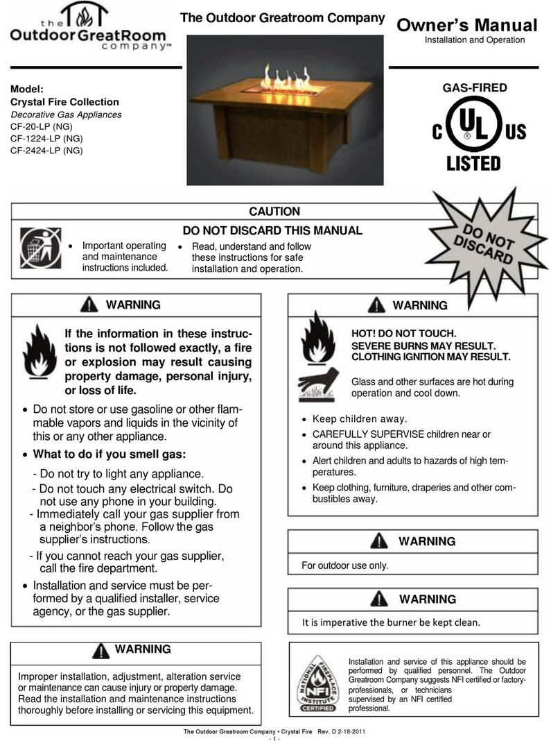 Outdoor GreatRoom Company CF-20-LP owner's manual