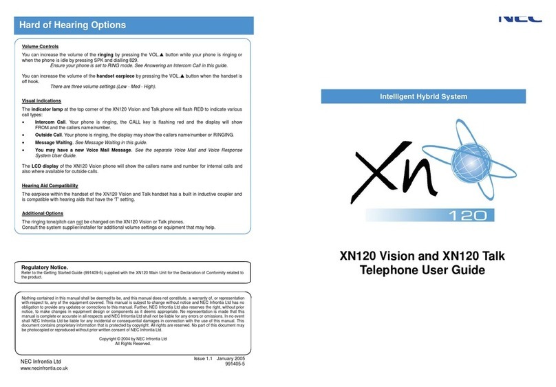NEC XN120 Vision user guide