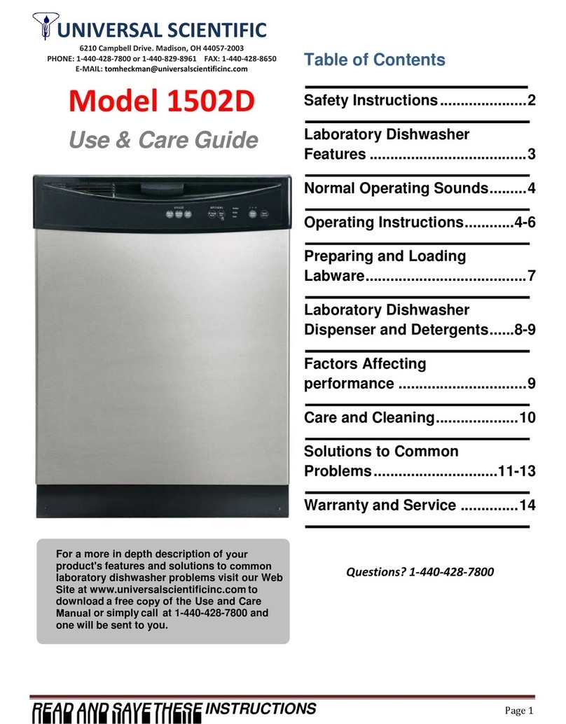 Universal Scientific 1502D Use & care guide
