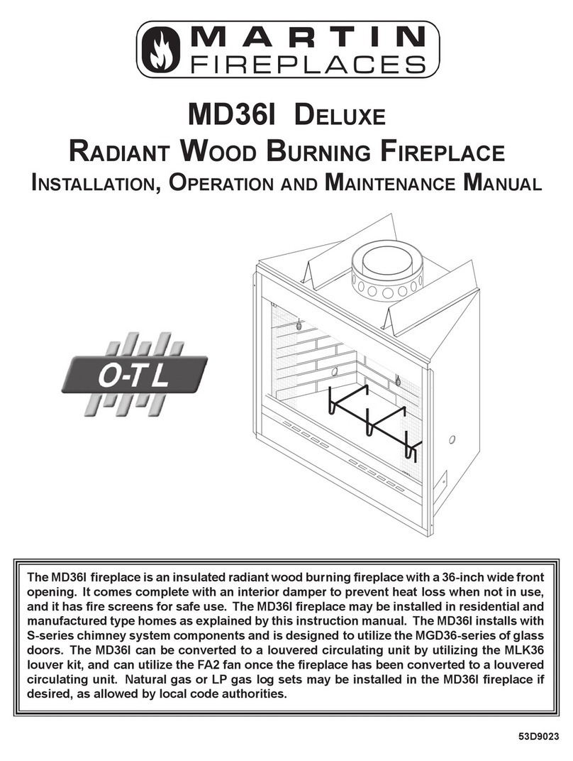 Martin Fireplaces MD36I DELUXE Installation, operation and maintanance manual Martin Fireplaces MD36I DELUXE Installation, operation and maintanance manual