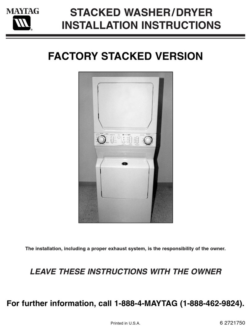 Maytag Stacked Washer/Dryer User manual Maytag Stacked Washer/Dryer User manual