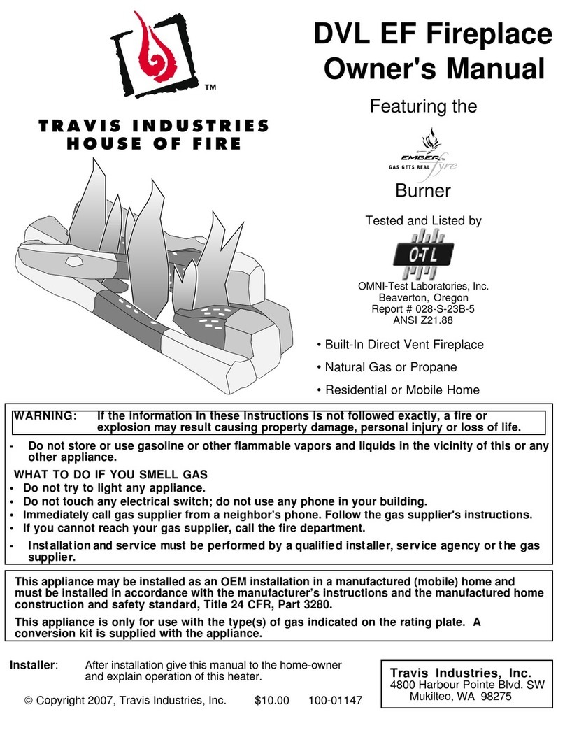 Travis Industries DVL EF User manual Travis Industries DVL EF User manual