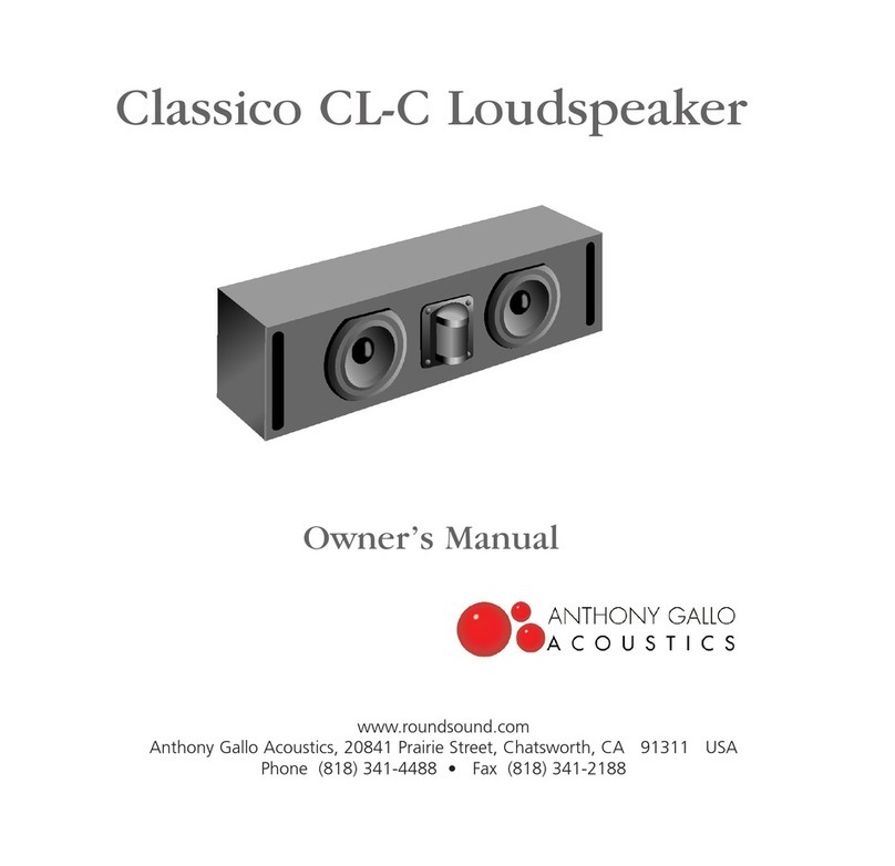 Anthony Gallo Acoustics Classico CL-C owner's manual