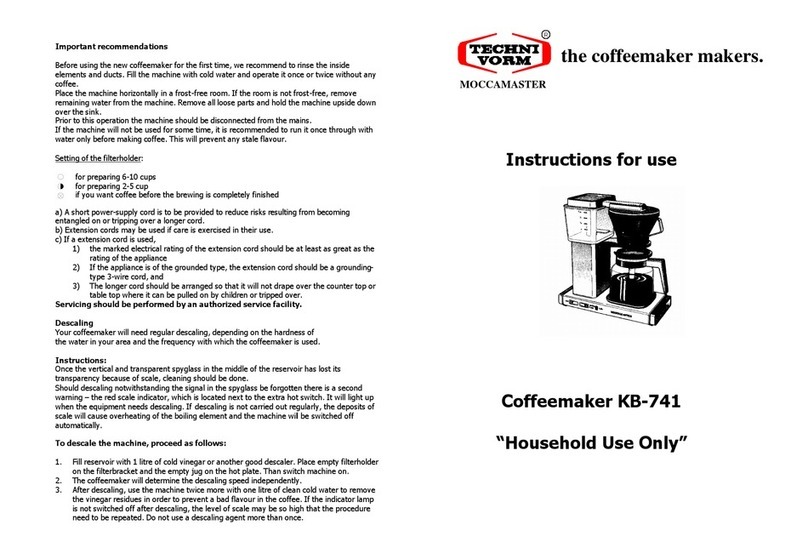 Technivorm Moccamaster KB-741 Instructions for use