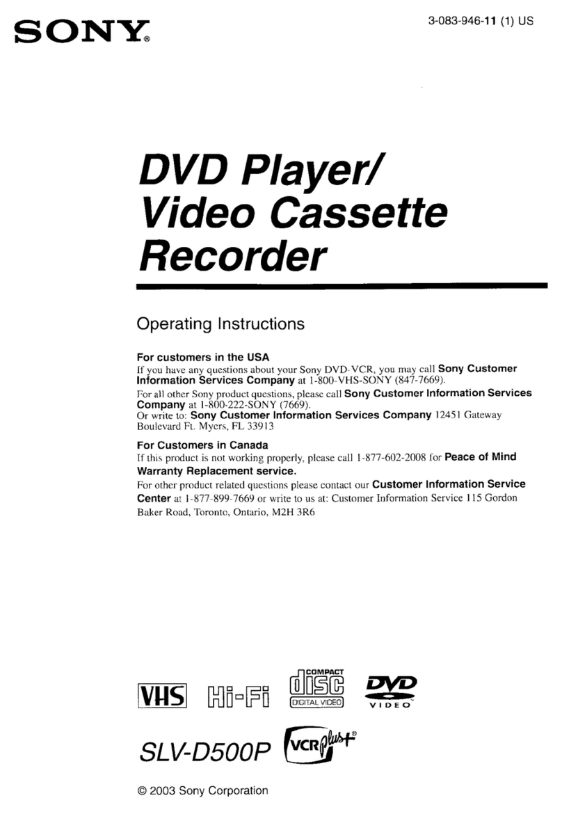 Sony SLV-D500P - Dvd Player/video Cassette... User manual