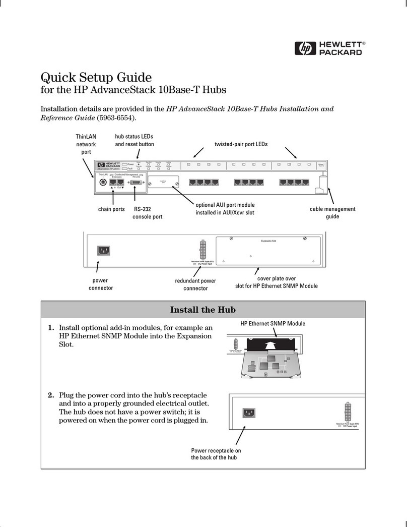 HP J3128A AdvanceStack 10Base-T Hub-8E User manual