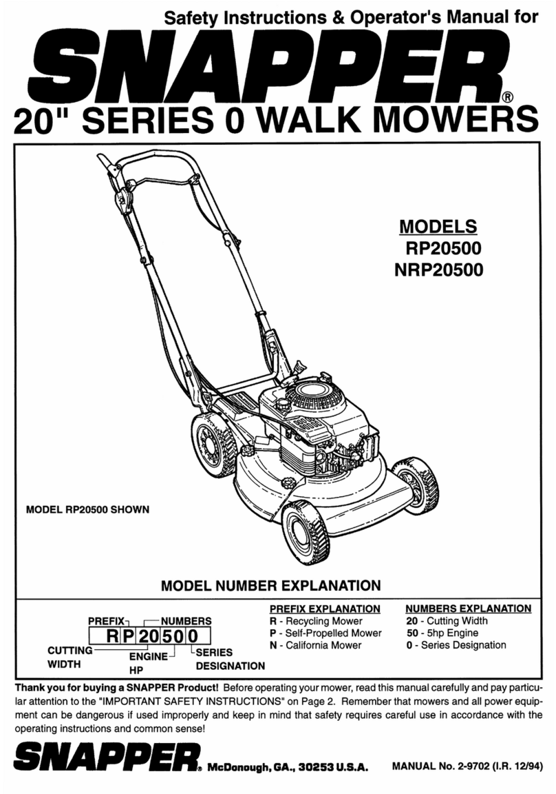 Snapper RP20500 Operation and maintenance manual Snapper RP20500 Operation and maintenance manual