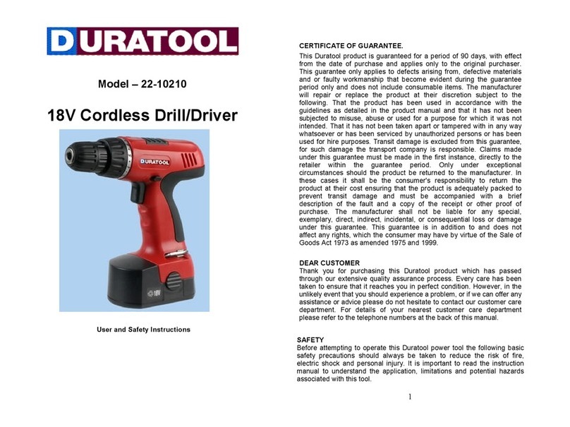 Duratool 22-10210 User instructions