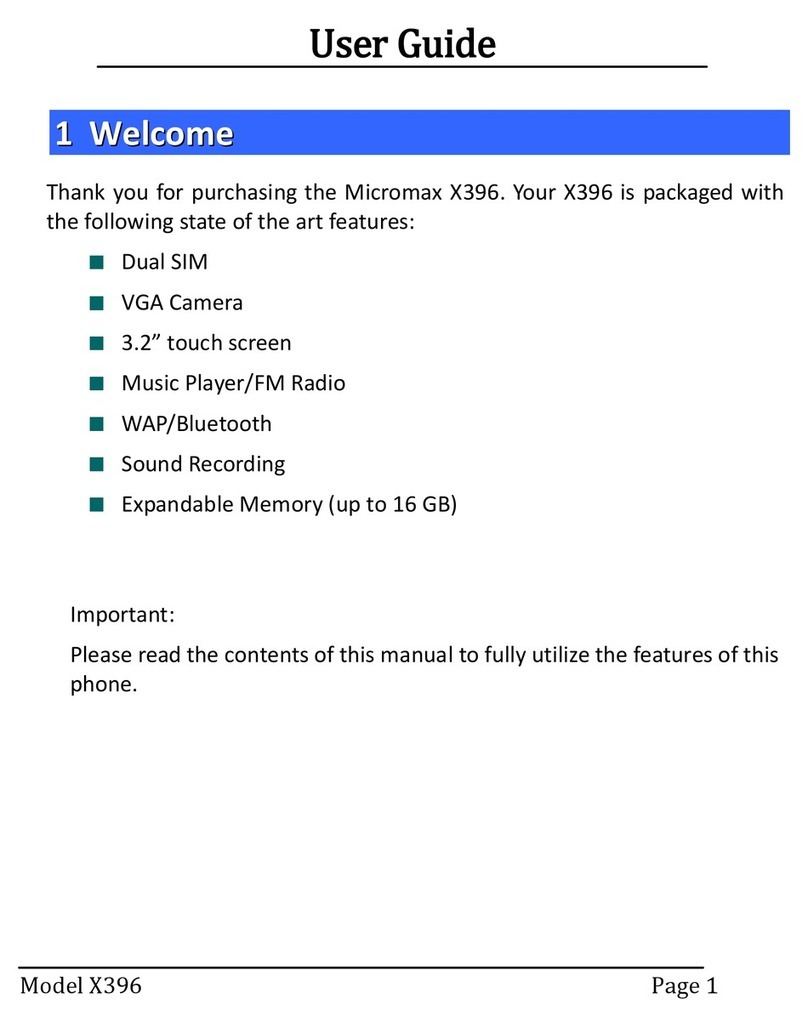 Micromax X396 User manual