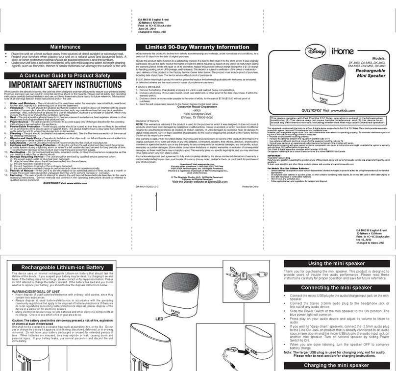iHome DF-M63 quick guide