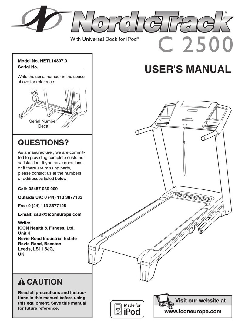 NordicTrack C 2500 User manual