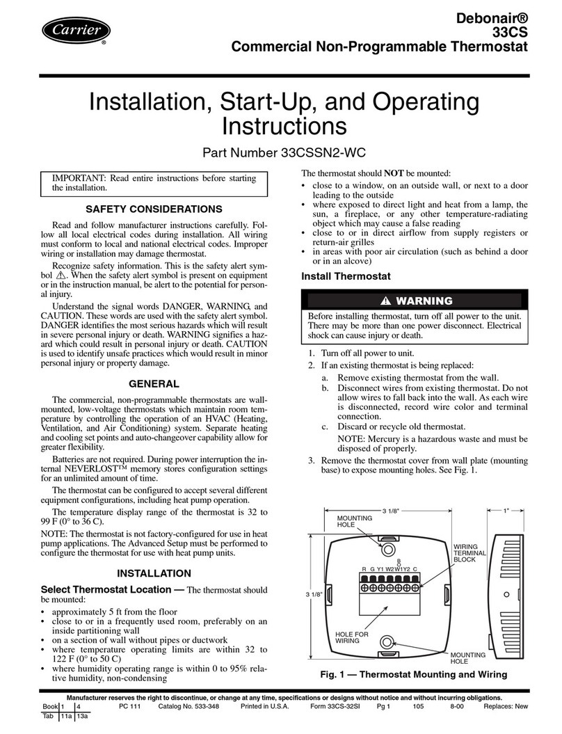 Carrier DEBONAIR 33CS Installation and operating instructions