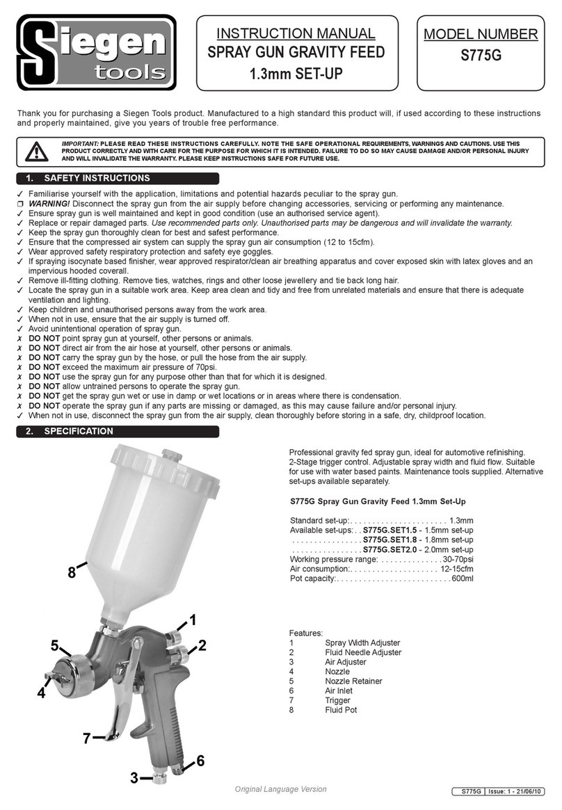Siegen tools S775G instruction manual