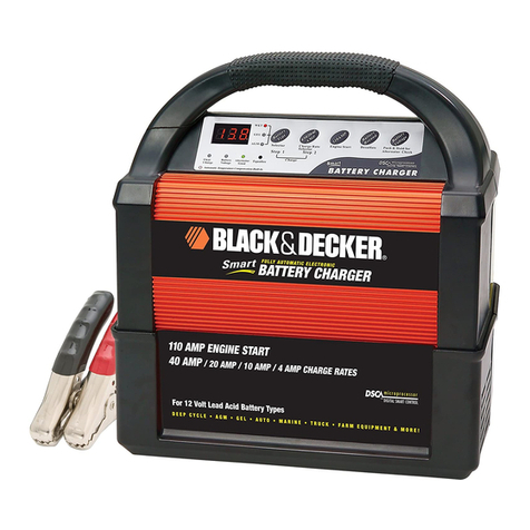 Black & Decker 4/10/20/40 Amp 12 Volt Smart Battery Charger WITH 110 AMP ENGINE START, ALTERNATOR VOLTAGE CHECK AND BATTERY RECONDITION... User's manual & warranty information
