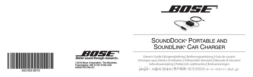 Bose SOUNDDOCK PORTABLE DIGITAL MUSIC SYSTEM owner's guide