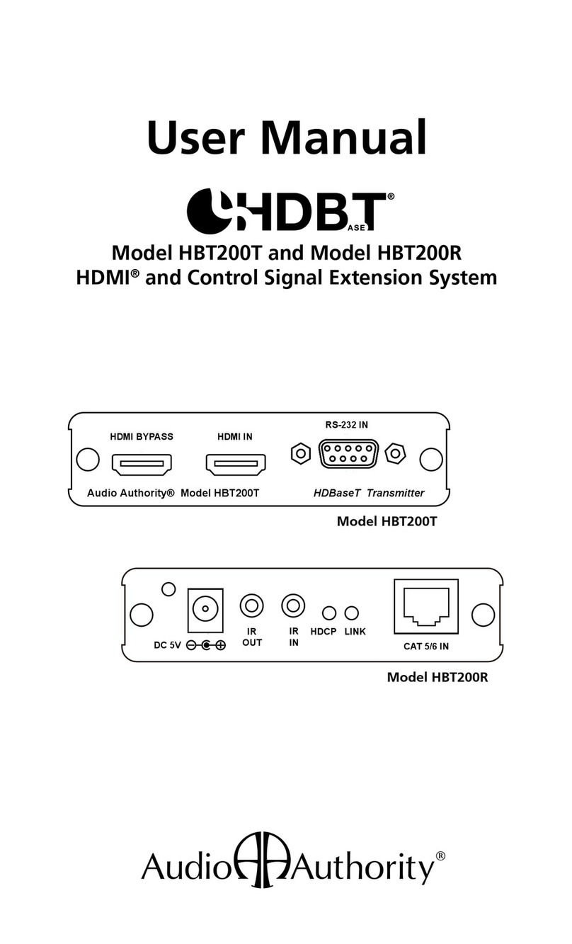 Audio Authority HBT200T user manual