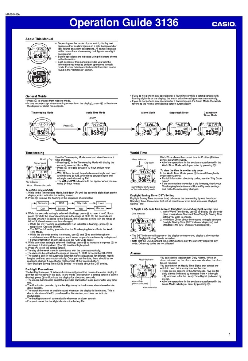 Casio 3136 User manual