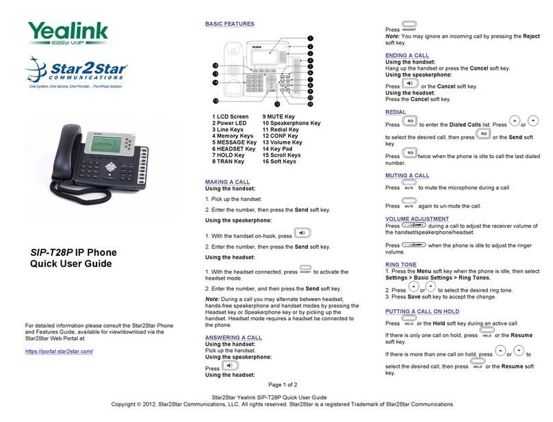 Star2Star SIP-T28P Quick user guide