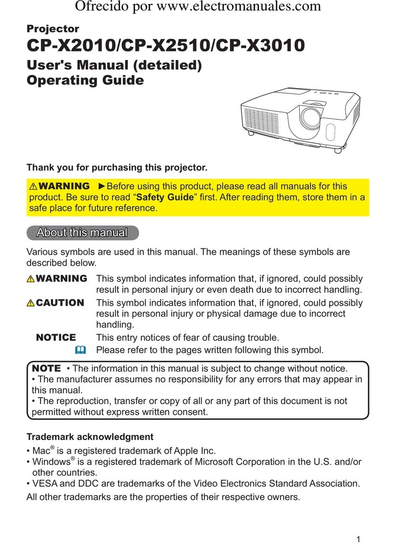 Hitachi CP-X2010 series Technical Document