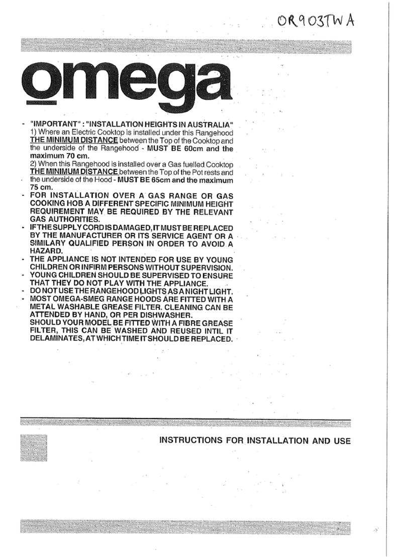 Omega Rangehood User manual