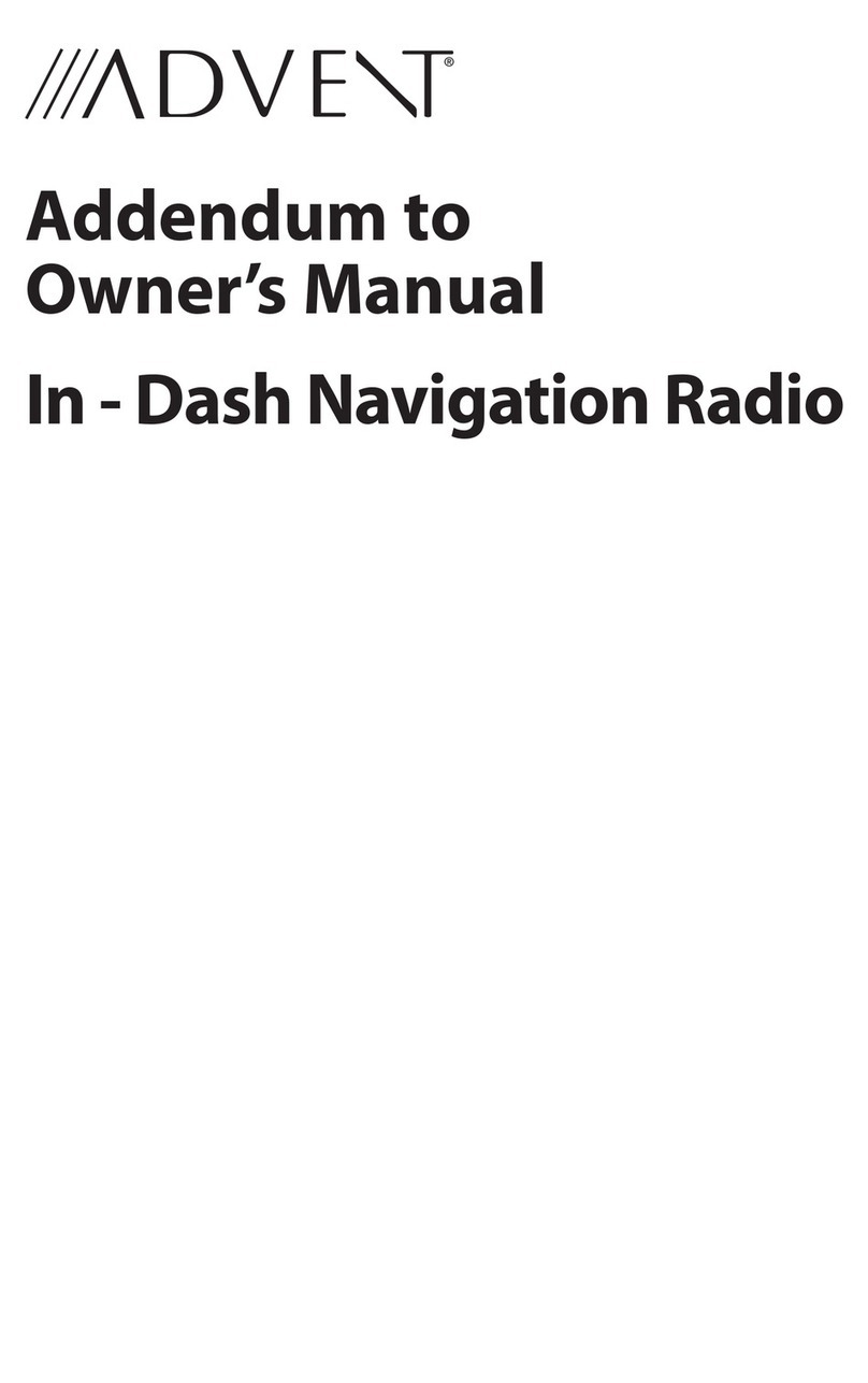 Advent In - Dash Navigation Radio Installation and operating instructions Advent In - Dash Navigation Radio Installation and operating instructions