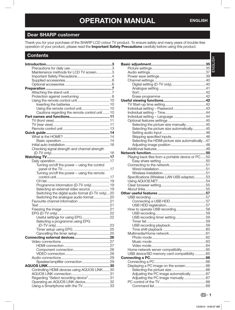 Sharp LCD colour TV User manual