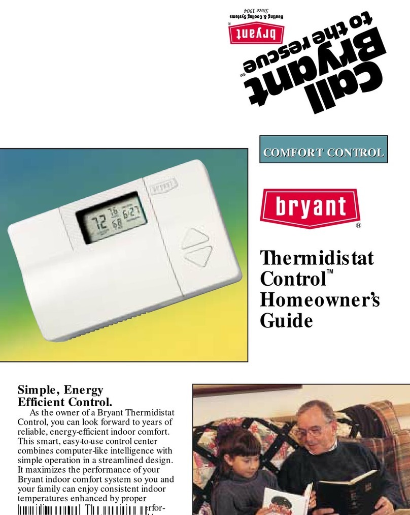 Bryant AND THERMIDISTAT CONTROL Assembly instructions