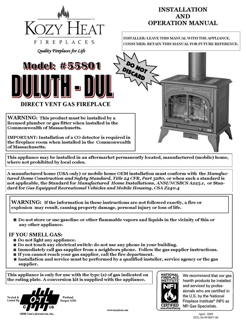 kozy heat 55801 User manual