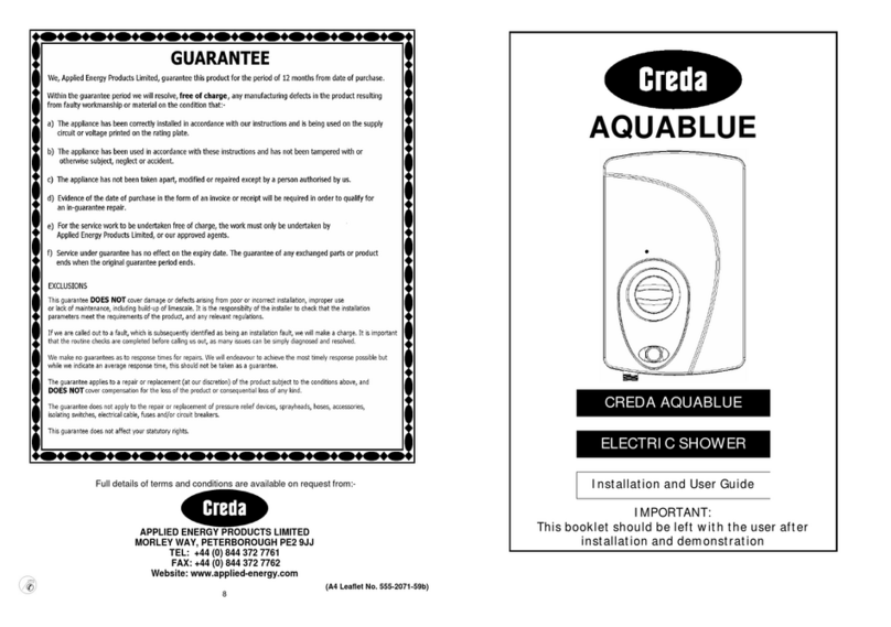 Creda AQUABLUE User manual