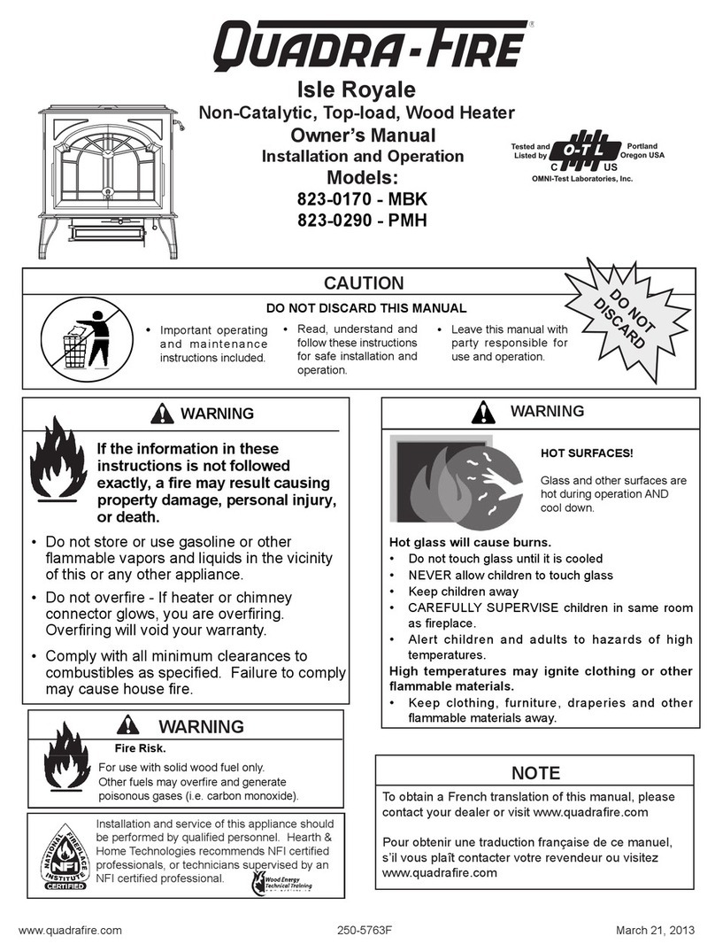 Quadra-Fire Isle Royale 823-0170-MBK owner's manual Quadra-Fire Isle Royale 823-0170-MBK owner's manual