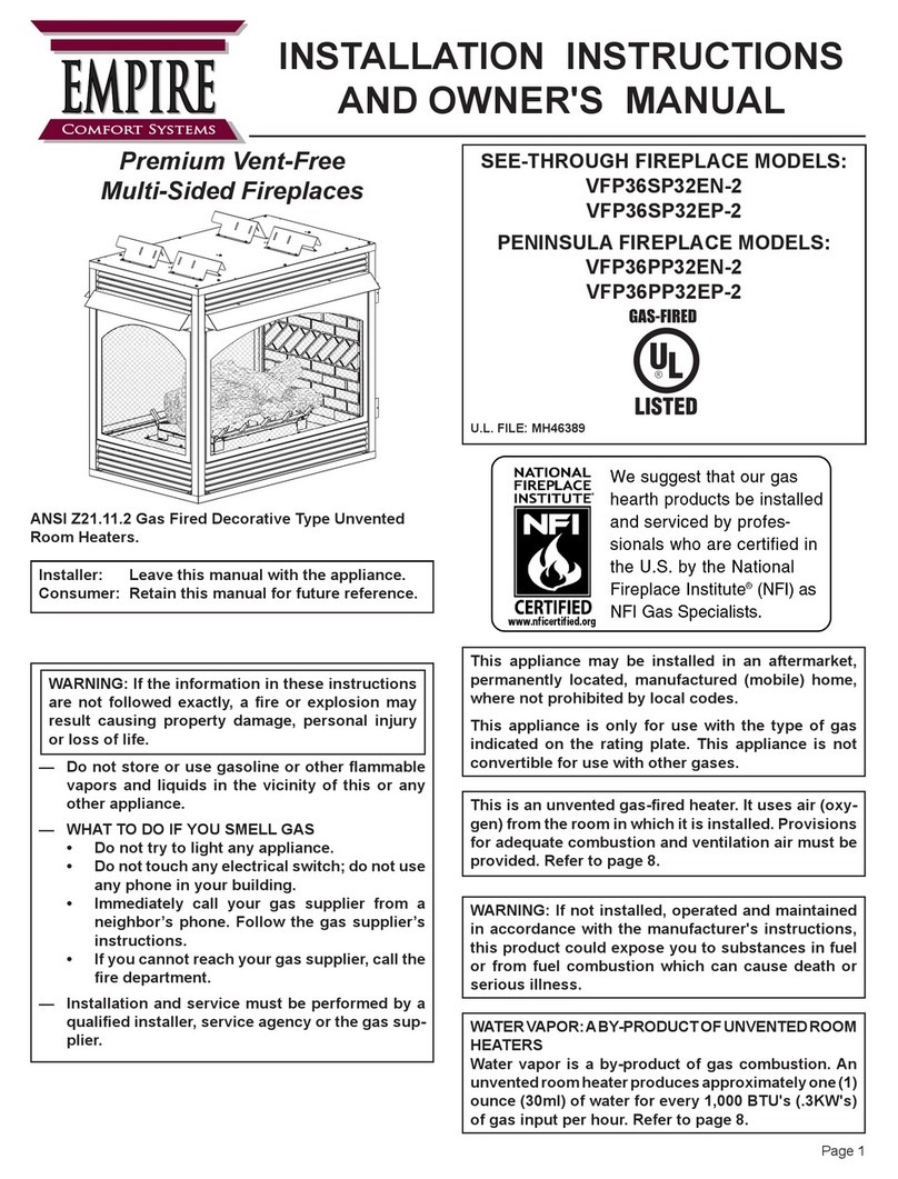 Empire Comfort Systems vfp36pp32EN-2vfp36pp32Ep-2 Installation instructions and owner's manual Empire Comfort Systems vfp36pp32EN-2vfp36pp32Ep-2 Installation instructions and owner's manual