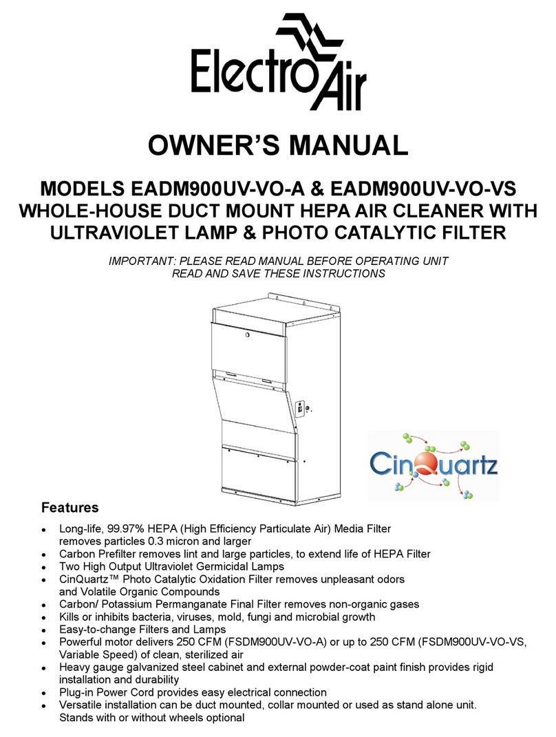 Electro-Air EADM900UV-VO-A owner's manual