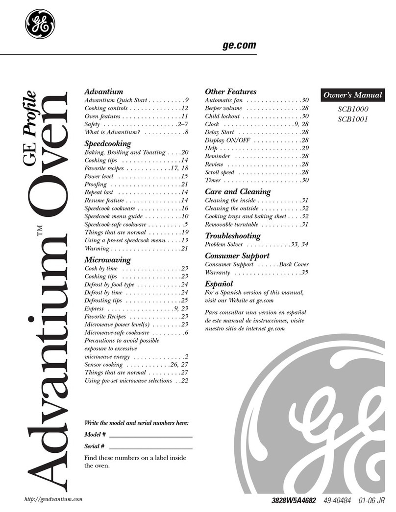 GE Profile advantium SCB1000 User manual