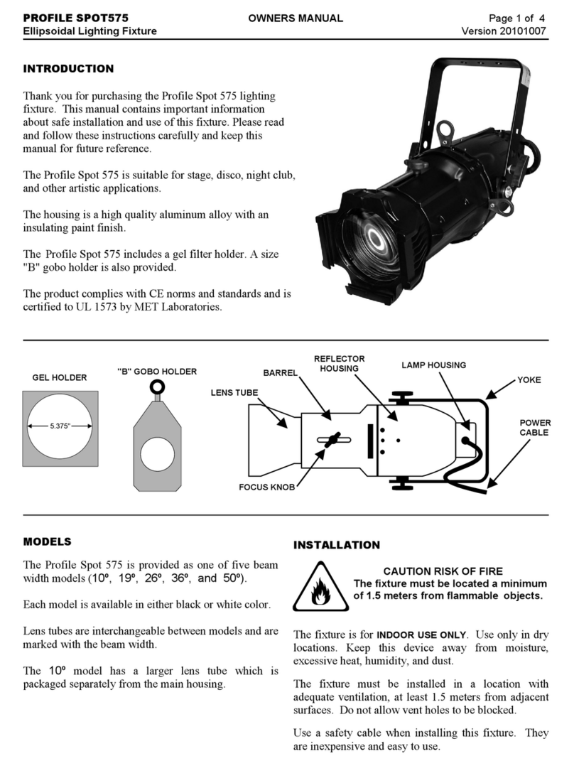 Lightronics PROFILE SPOT575 User manual