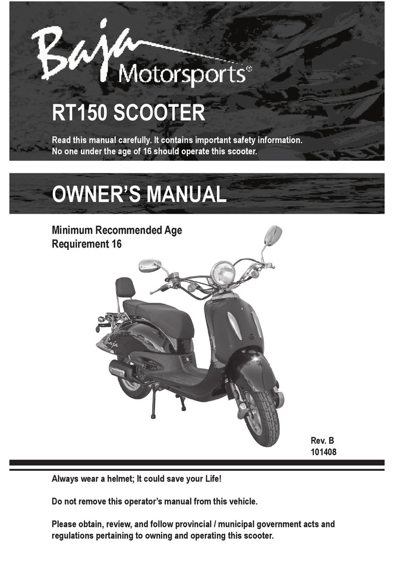 Baja motorsports RT150 owner's manual