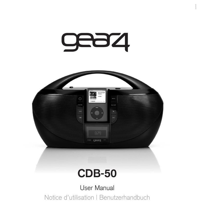 Gear4 portablespeaker for iPod with CD player and FM... user manual