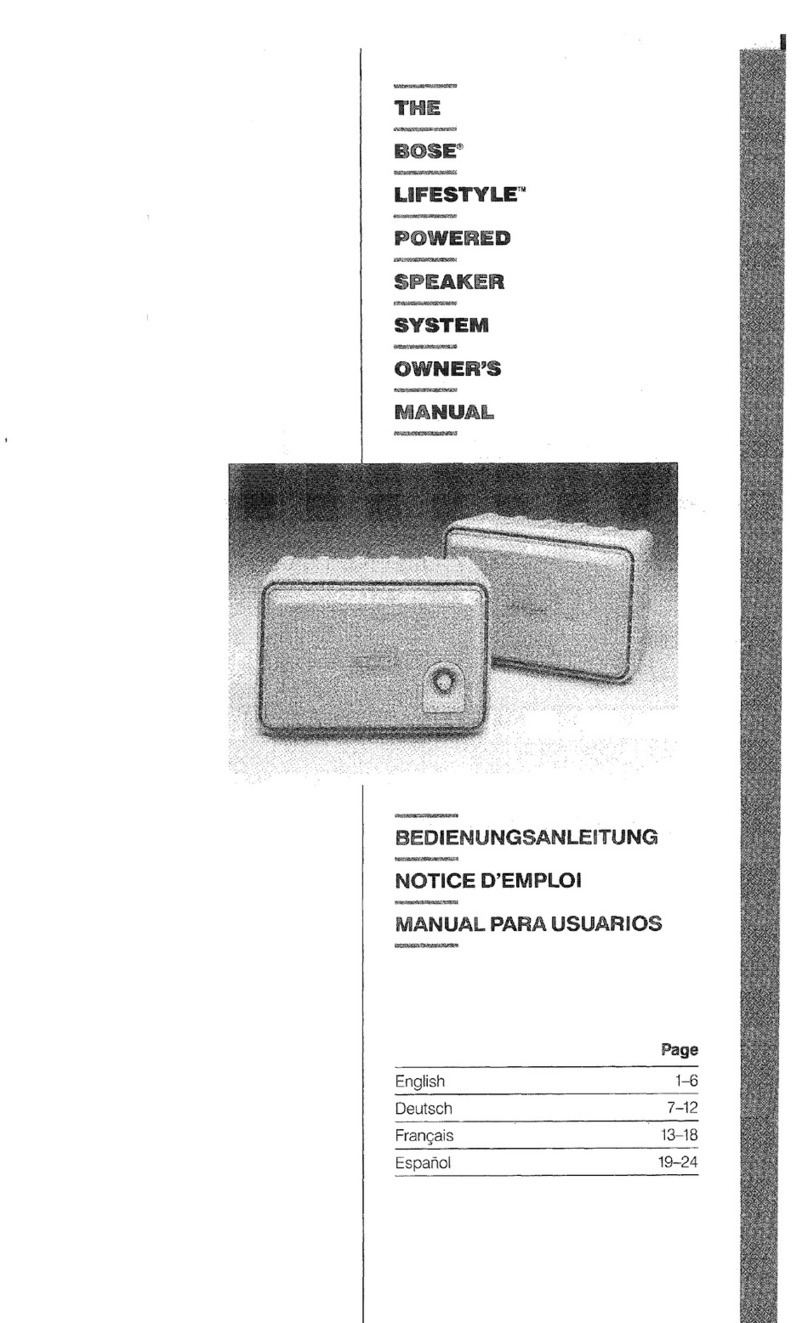 Bose Lifestyle Music Center User manual Bose Lifestyle Music Center User manual