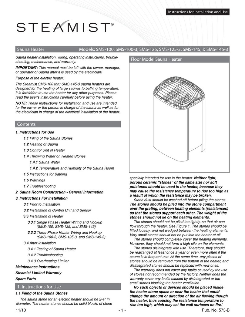 Steamist SMS-100 Instructions for installation and use