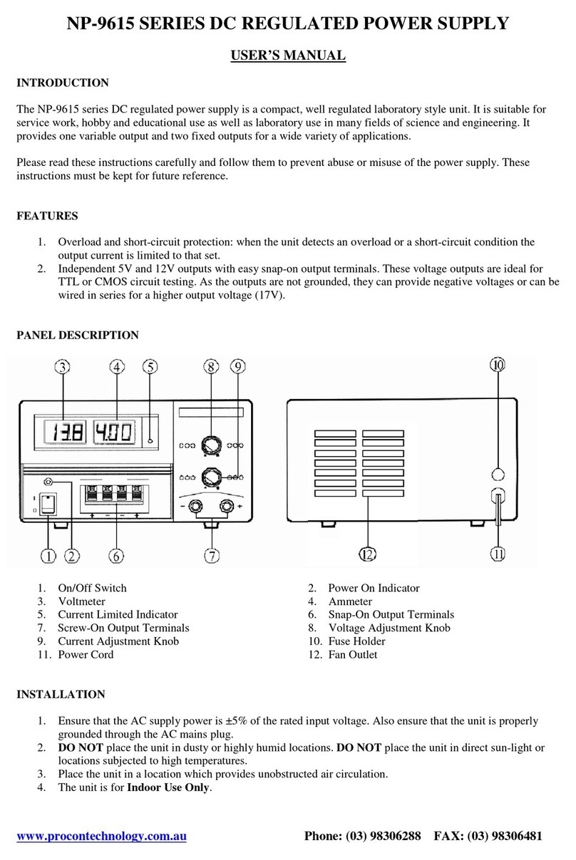 Procon NP-9615 SERIES user manual
