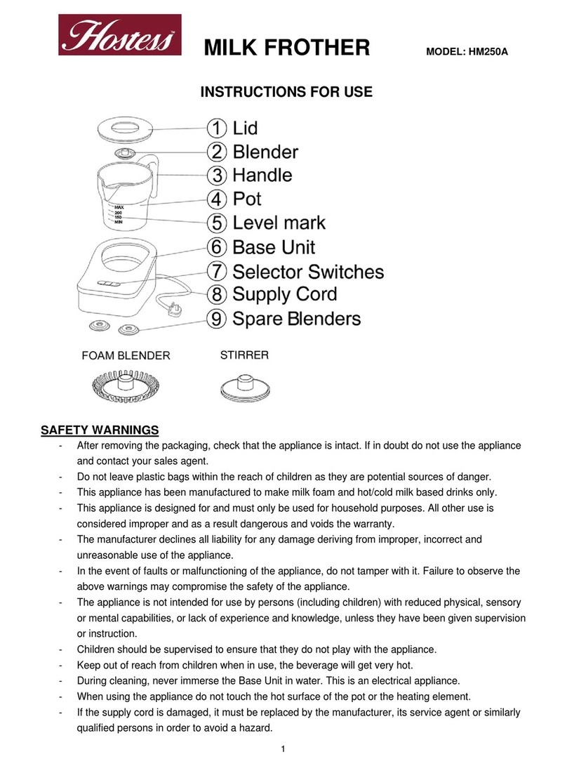 Hostess HM250A Instructions for use