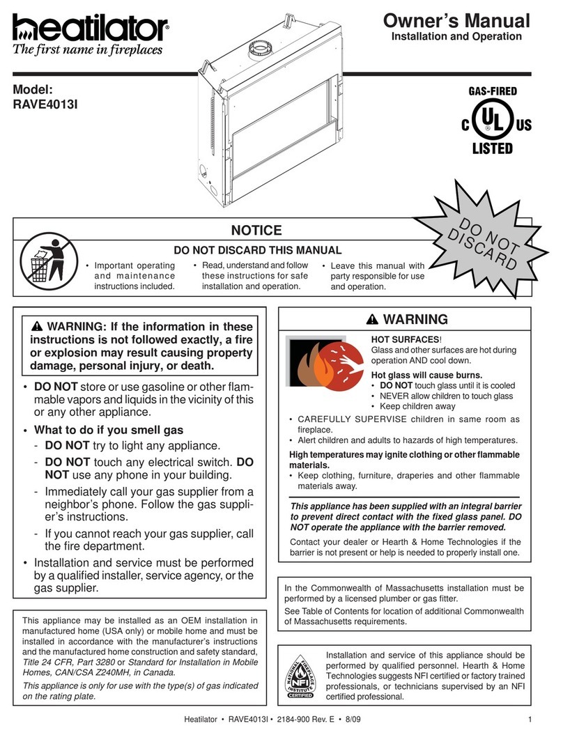 Heatilator RAVE4013I owner's manual