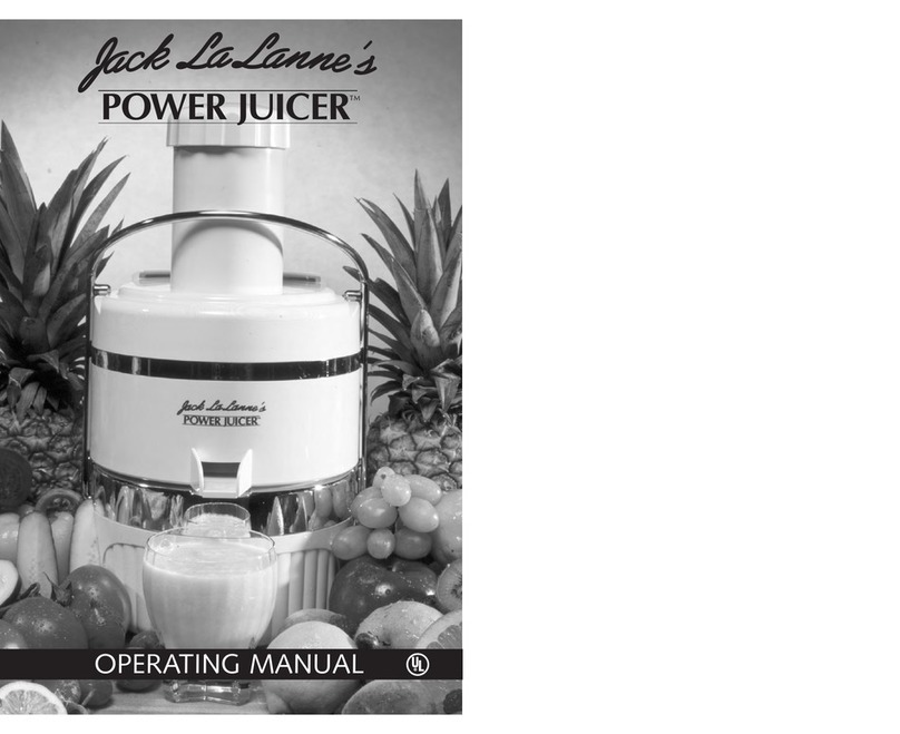 Jack LaLanne's Power Juicer operating manual Jack LaLanne's Power Juicer operating manual
