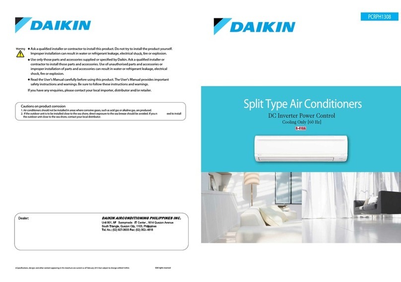 Daikin PCRPH1308 User manual Daikin PCRPH1308 User manual