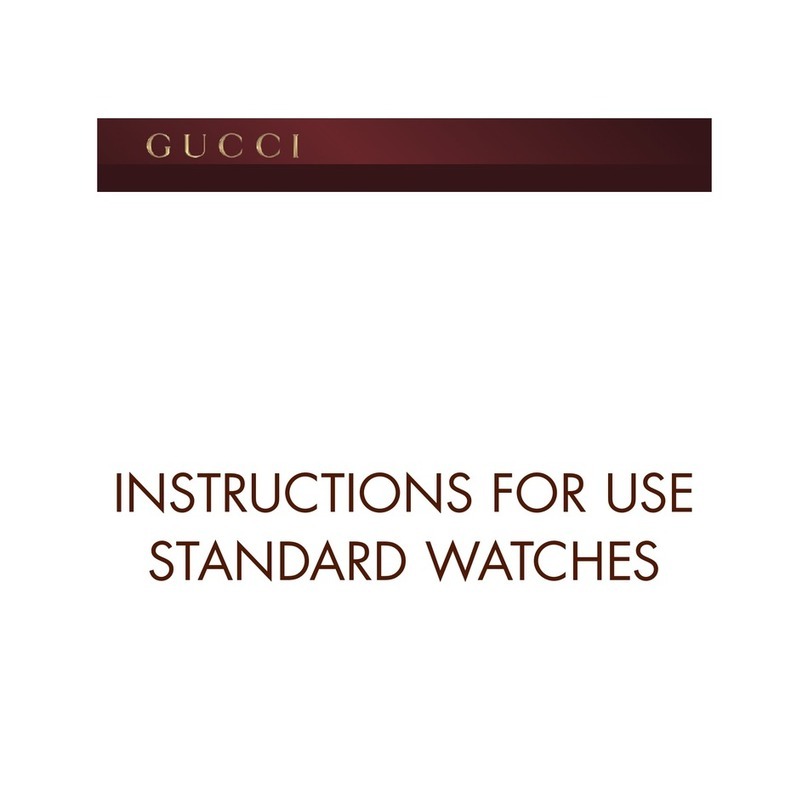 Gucci STANDARD WATCHES Instructions for use