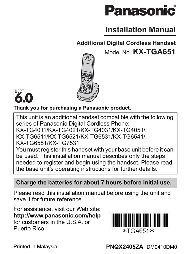 Panasonic KX-TGA651 installation manual
